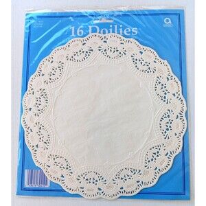 Vintage Amscan White Paper Lace Doilies 16 Round  10" Pieces NEW